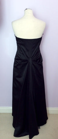 Debut Black Strapless Long Evening Dress Size 14 - Whispers Dress Agency - Womens Dresses - 3