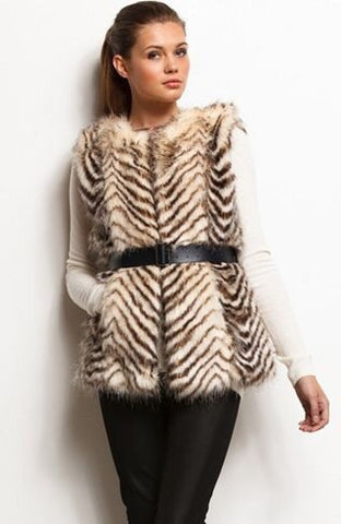 Armani Exchange Faux Fur Gilet Size L - Whispers Dress Agency - Womens Gilets & Body Warmers - 1