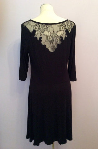 Brand New Phase Eight Black Lace Insert Dress Size 12 - Whispers Dress Agency - Sold - 2