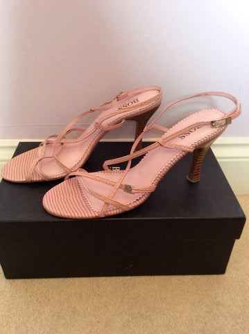 Hugo Boss Pink Leather Strappy Sandals Size 6/39 - Whispers Dress Agency - Womens Sandals - 2