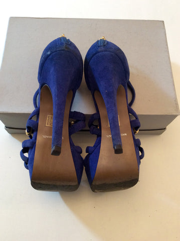 CARVELA BLUE SUEDE STRAPPY HIGH HEEL SANDALS SIZE 5/38 - Whispers Dress Agency - Womens Sandals - 6