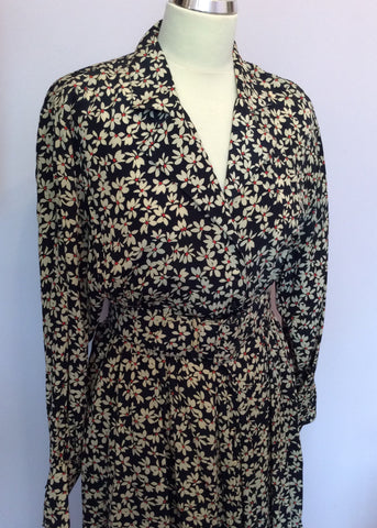 Vintage Jaeger Blue, Red & Cream Floral Print Tea Dress Size 10 - Whispers Dress Agency - Womens Vintage - 2