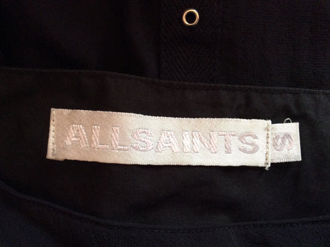 All Saints Black Studded Trim Silk Skirt Size S - Whispers Dress Agency - Sold - 3