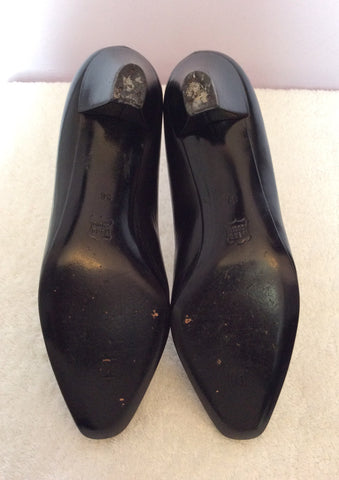 Vintage Bruno Magli Black Italian Leather Court Shoes Size 3.5 /36 - Whispers Dress Agency - Sold - 4