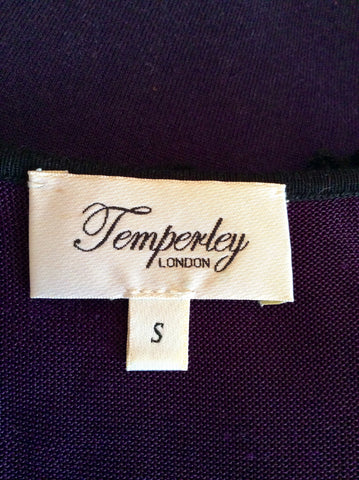 Temperley Purple & Black Trim Merino Wool & Silk Trim Dress Size S - Whispers Dress Agency - Womens Dresses - 7