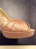Carvela Champagne Satin Peeptoe Slingback Heels Size 7/40 - Whispers Dress Agency - Womens Heels - 5