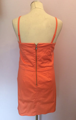 Lipsy Vivid Coral Beaded Trim Strappy / Strapless Dress Size 14 - Whispers Dress Agency - Womens Dresses - 3