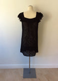 GHOST BLACK EMBROIDERED TUNIC TOP SIZE 12 - Whispers Dress Agency - Sold - 3