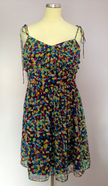 Monsoon Multi Coloured Strappy Print Dress Size 14 - Whispers Dress Agency - Sold - 1