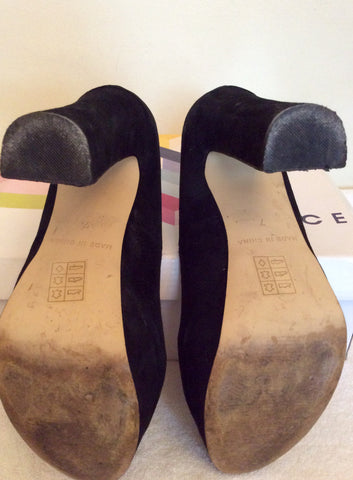 Office Black Suede Mary Jane Platform Heels Size 7/40 - Whispers Dress Agency - Womens Heels - 6