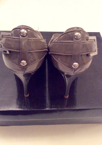Brand New Karen Millen Taupe Peeptoe Leather Heels Size 4/37 - Whispers Dress Agency - Sold - 5