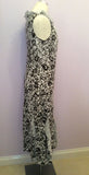 PER UNA BLACK & WHITE FLORAL PRINT COTTON DRESS SIZE 14 - Whispers Dress Agency - Womens Dresses - 2