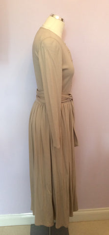 Vintage Jaeger Beige Wool Long Sleeve Dress Size 8 - Whispers Dress Agency - Sold - 2