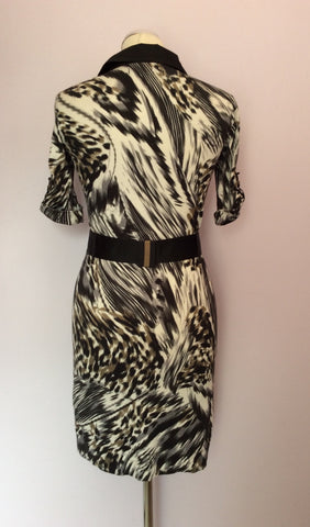 Marccain Sports Black, Brown & White Print Dress Size N3 UK 10/12 - Whispers Dress Agency - Womens Dresses - 5
