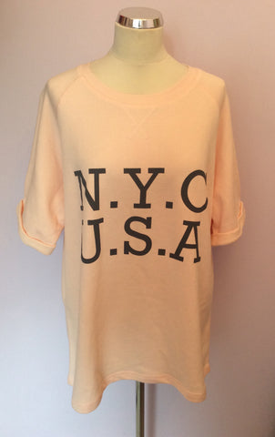 BRAND NEW LONG TALL SALLY PALE PEACH NYC SWEATSHIRT TOP SIZE L - Whispers Dress Agency - Womens Activewear - 1