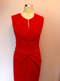 DIVA CATWALK RED PLEATED TRIM WIGGLE PENCIL DRESS SIZE XL - Whispers Dress Agency - Sold - 2