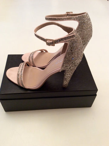 Carvela Nude Satin Glitter Strappy Heeled Sandals Size 7.5/41 - Whispers Dress Agency - Sold - 3