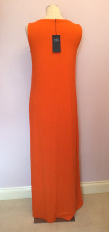 Brand New Marks & Spencer Orange Beaded Long Stretch Jersey Dress Size 12 - Whispers Dress Agency - Womens Dresses - 3
