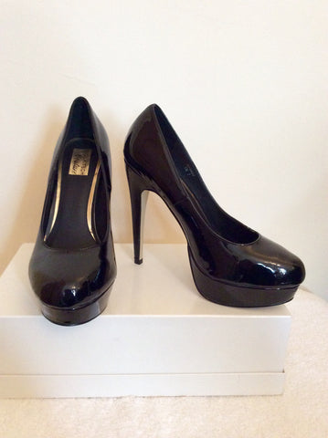 Brand New Kitch Couture Black Patent Platform High Heels Size 7/40 - Whispers Dress Agency - Womens Heels - 1
