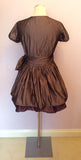 Cabbages & Roses Brown Taffeta Wrap Dress Size M - Whispers Dress Agency - Womens Dresses - 3
