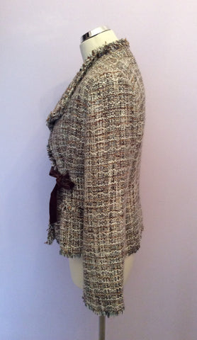 Kaliko Brown & Ivory Weave Skirt Suit Size 40/42 UK 12/14 - Whispers Dress Agency - Sold - 3