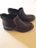 MODA IN PELLE BLACK & PEWTER TRIM LEATHER ANKLE BOOTS SIZE 6/39 - Whispers Dress Agency - Womens Boots - 2