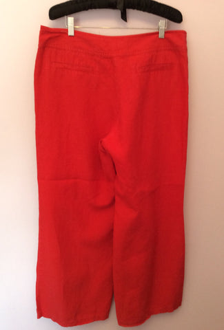 Laura Ashley Red Linen Trousers Size 16 - Whispers Dress Agency - Sold - 2