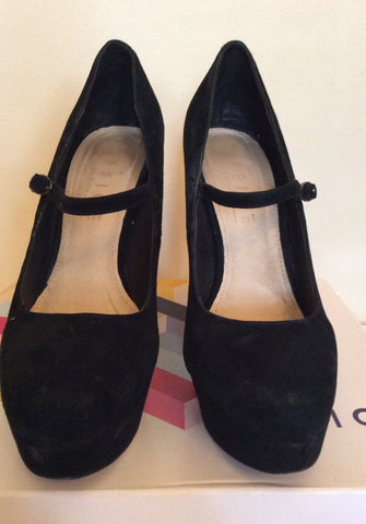 Office Black Suede Mary Jane Platform Heels Size 7/40 - Whispers Dress Agency - Womens Heels - 5