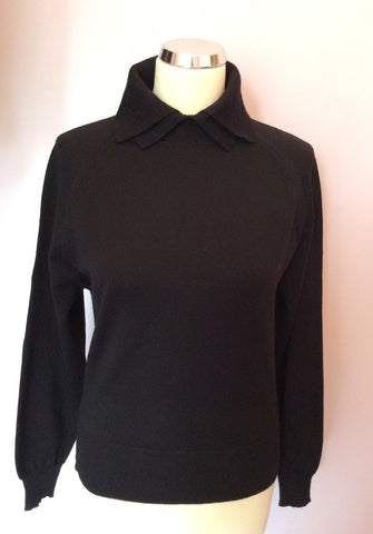 Vintage Jaeger Layered Collar Black Wool Jumper Size S - Whispers Dress Agency - Sold - 1