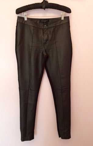 Forever Unique Nell Black Leatherette & Jersey Leggings Size 12 - Whispers Dress Agency - Womens Trousers - 2