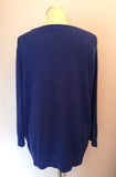 BRAND NEW LONG TALL SALLY ROYAL BLUE & WHITE BEADED CARDIGAN SIZE XL - Whispers Dress Agency - Sold - 2