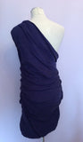 Brand New All Saints Blue Darcy Darwin One Shoulder Dress Size 14 - Whispers Dress Agency - Sold - 3