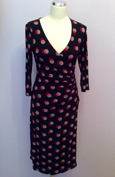 Laura Ashley Black, Red & White Spot Wrap Dress Size 8 - Whispers Dress Agency - Womens Dresses - 1