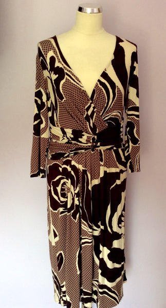Fenn Wright Manson Purple Print Stretch Jersey Dress Size 14 - Whispers Dress Agency - Sold - 1