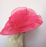 Brand New Fenwick Bright Pink Wide Brim Formal Hat - Whispers Dress Agency - Sold - 4