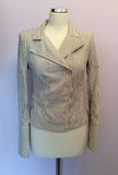 All Saints Blue & Ivory Pinstripe Cotton Jacket Size 10 - Whispers Dress Agency - Womens Coats & Jackets - 1