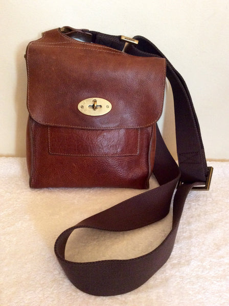 Mulberry Brown Leather Antony Cross Body Messenger Bag - Whispers Dress Agency - Sold - 1