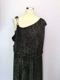 GLAMOROSA BLACK & SILVER GLITTER EVENING DRESS SIZE 24 - Whispers Dress Agency - Womens Dresses - 2