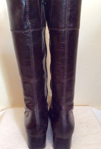 Reiker Dark Brown Buckle Trim Leather Boots Size 5/38 - Whispers Dress Agency - Sold - 3