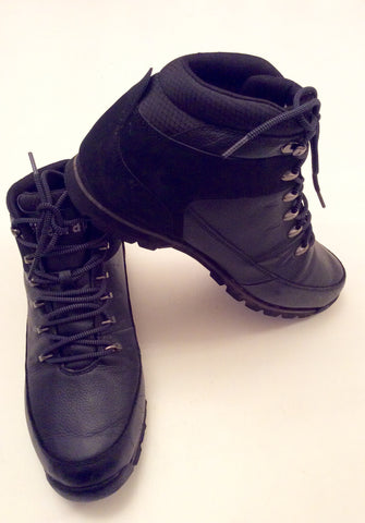 Firetrap Black Leather Lace Up Rhino Boots Size 11.5/46.5 - Whispers Dress Agency - Sold - 1