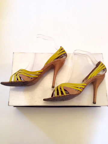 Alexander McQueen Beige & Lime Yellow Heels Size 4/37 - Whispers Dress Agency - Womens Heels - 3