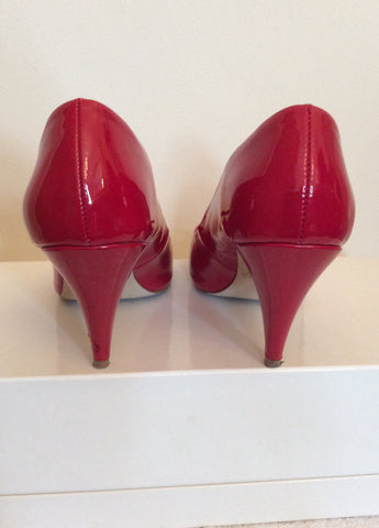 Carvela Red Patent Peeptoe Court Shoes Size 5/38 - Whispers Dress Agency - Sold - 5