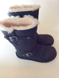 Ugg Kensington Black Leather Boots Size 7.5/41 - Whispers Dress Agency - Sold - 2