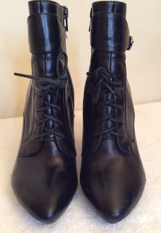 Jane Shilton Black Leather Lace Up Ankle Boots Size 3.5/36 - Whispers Dress Agency - Womens Boots - 4