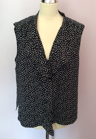 Jaeger Navy Blue & White Spot Top & Trousers Suit Size 16 - Whispers Dress Agency - Womens Suits & Tailoring - 2