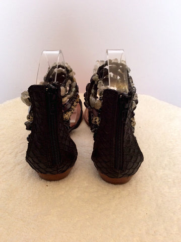 Zigi Girl Black Leather Ankle Strap Toe Post Sandals Size 6/39 - Whispers Dress Agency - Sold - 4