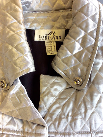 LORI ANN MONTREAL SILVER QUILTED JACKET SIZE 14 - Whispers Dress Agency - Womens Coats & Jackets - 4