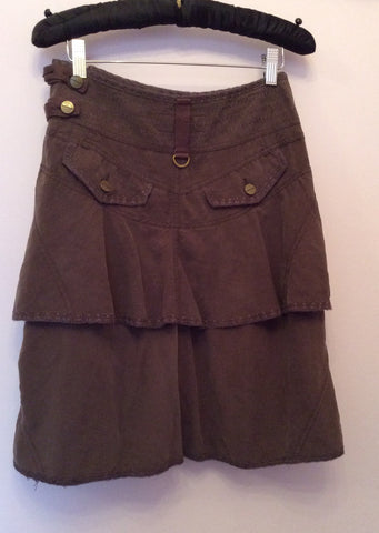 Karen Millen Brown Silk Tiered Skirt Size 8 - Whispers Dress Agency - Womens Skirts - 2