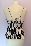 Armani Jeans Black & White Print Strappy Top Size 10 - Whispers Dress Agency - Womens T-Shirts & Vests - 2
