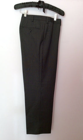 Marks & Spencer Autograph By Timothy Everast Dark Grey Pinstripe Wool Suit Size 44L/40W - Whispers Dress Agency - Mens Suits & Tailoring - 6